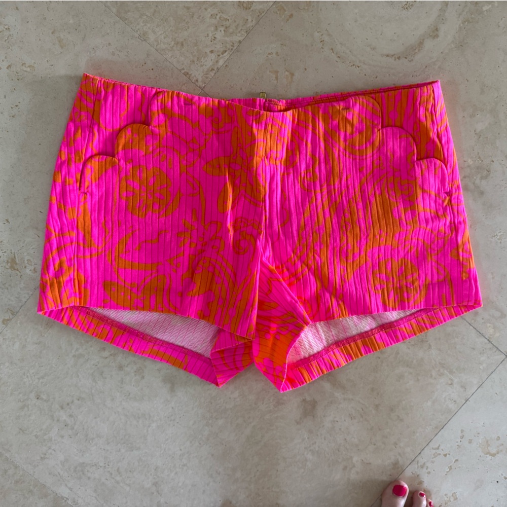 Lilly Pulitzer Vibrant Pink and Orange High Waist Shorts - 2